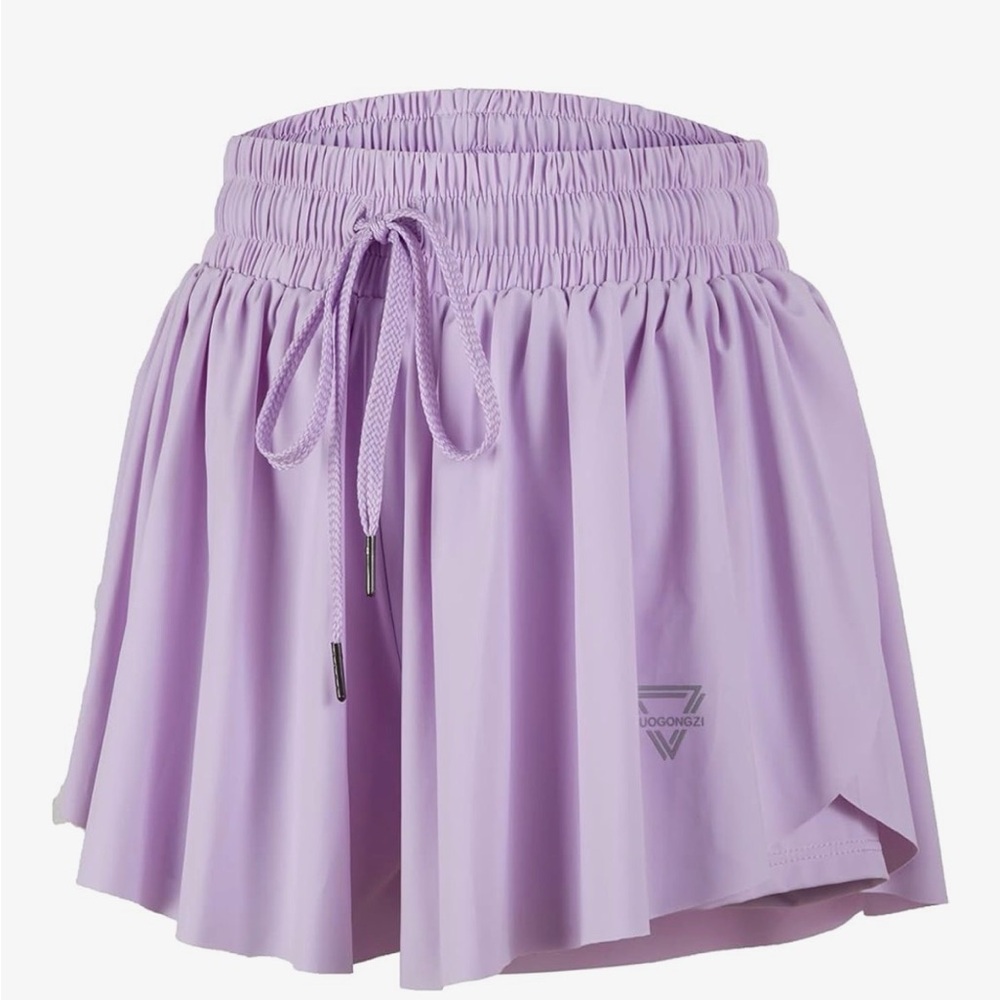 Lilac Pleated Skirt with Drawstring